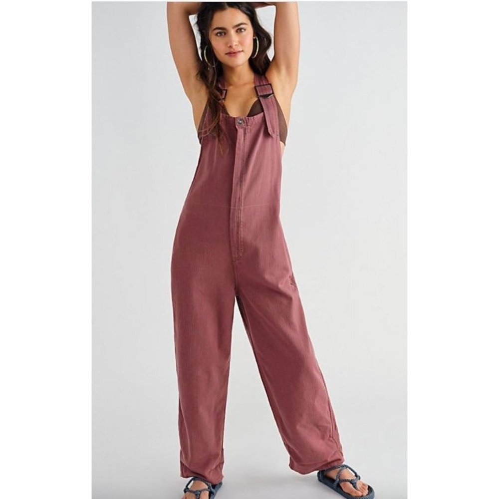 Free People Mauve Pink Utility Jumpsuit
